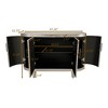 47.2" MDF and Ash Veneer Modern Curved 4-Door Storage Cabinet with Pine Legs, Adjustable Shelves and Decorative Design for Living Room - 4 of 4