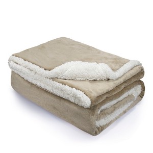 Tirrnia 60"x80" Fleece Plush Bed Blanket, Reversible Blanket for Bed and Couch, Oversized Bed Throw - 1 of 4