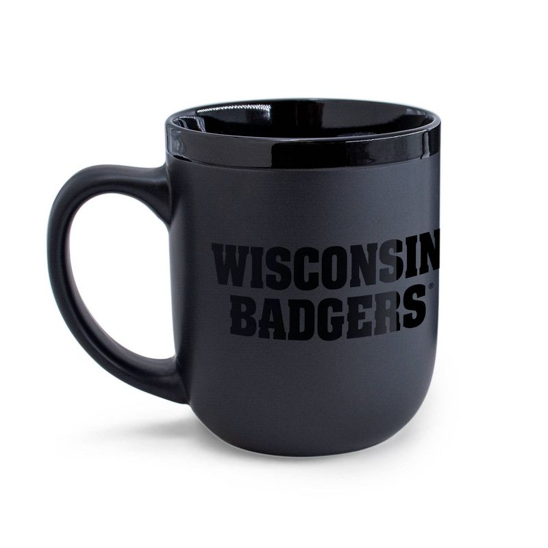 NCAA Wisconsin Badgers 12oz Ceramic Coffee Mug - Black, 2 of 4