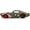 1972 Pontiac Firebird #9 Green Camouflage Flames with Graphics and Red Interior "Bigtime Muscle" 1/24 Diecast Model Car by Jada - 3 of 4