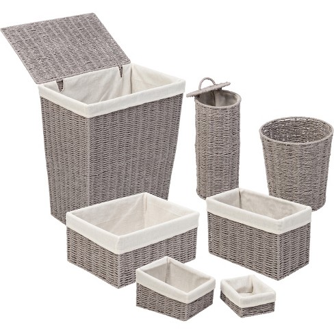 Round Paper Rope Storage Basket Wicker Baskets For Organizing With