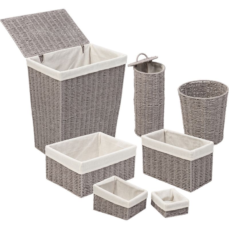 7pc Paper Rope Combo Hamper Set Gray - Honey-Can-Do, 1 of 13