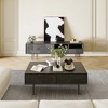 POVISON Modern Coffee Table, Minimalist Embossed Semi-open Coffee Table with Storage, Black, 47.24¡± - 2 of 4