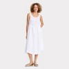 Women's Smocked Waist Poplin Midi A-Line Dress - Universal Thread™ - 3 of 4