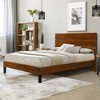 NicBex Modern King Platform Bed Frame with 3-Piece Headboard,Mid-Century Solid Wood Platform Bed Frame,No Box Spring Needed,Easy Assembly,Brown - 3 of 4