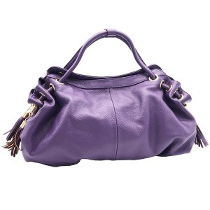 AmeriLeather Musette Handbag – Top Grain Cowhide Leather, Spacious Zip Compartment, 19.5" Tote with Tassel Handles - 1 of 4