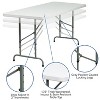 Flash Furniture 6-foot Height Adjustable Granite White Plastic Folding ...