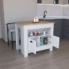 Okak Minimalism Kitchen Island with Ample Storage, Kitchen Island Table with 2 Doors and 3 Shelves, Countertop Organizer for Dining Room - 2 of 4