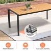 Pellebant Patio Dining Table Durable WPC Tabletop Aluminum Frame Indoor/Outdoor Dining Table for Backyards Poolside Gardens - 4 of 4