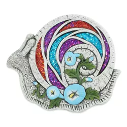 Cement Colorful Bejeweled Snail Stepping Stone Gray - Zingz & Thingz