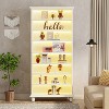 Hommoo 69-Inch Tall 9-Tier Bookcase with LED Lighting White - 3 of 4