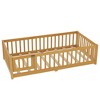 Twin/Full/Queen Size Floor Bed Frame with Safety Guardrails & Doors, Toddler Platform Bed with Wood Slat Support for Kids Girls Boys - 4 of 4