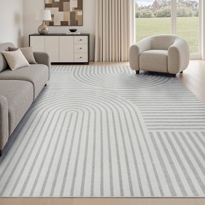 MontVoo Modern Geometric High-Low Washable Area Rug - 1 of 4