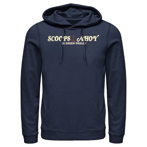 Men's Stranger Things Scoops Ahoy Nautical Logo Pull Over Hoodie - 1 of 3