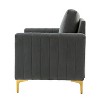 Set of 2 Iapygia Contemporary Tufted Wooden Upholstered Club Chair with Metal Legs for Bedroom Club Chair| ARTFUL LIVING DESIGN - 3 of 4