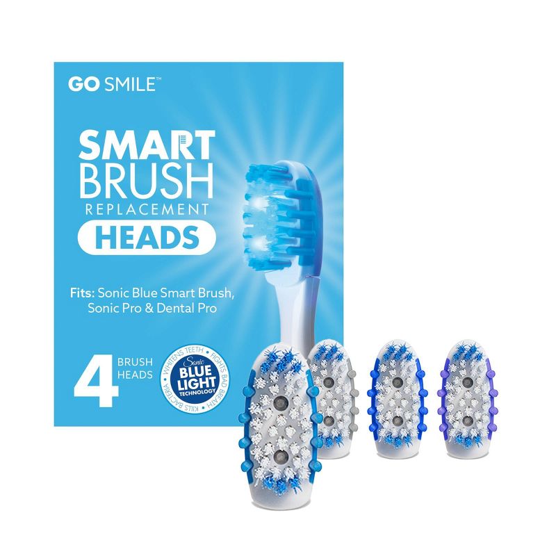 GO SMILE Sonic Replacement Brush Heads - Blue - 4ct, 1 of 5