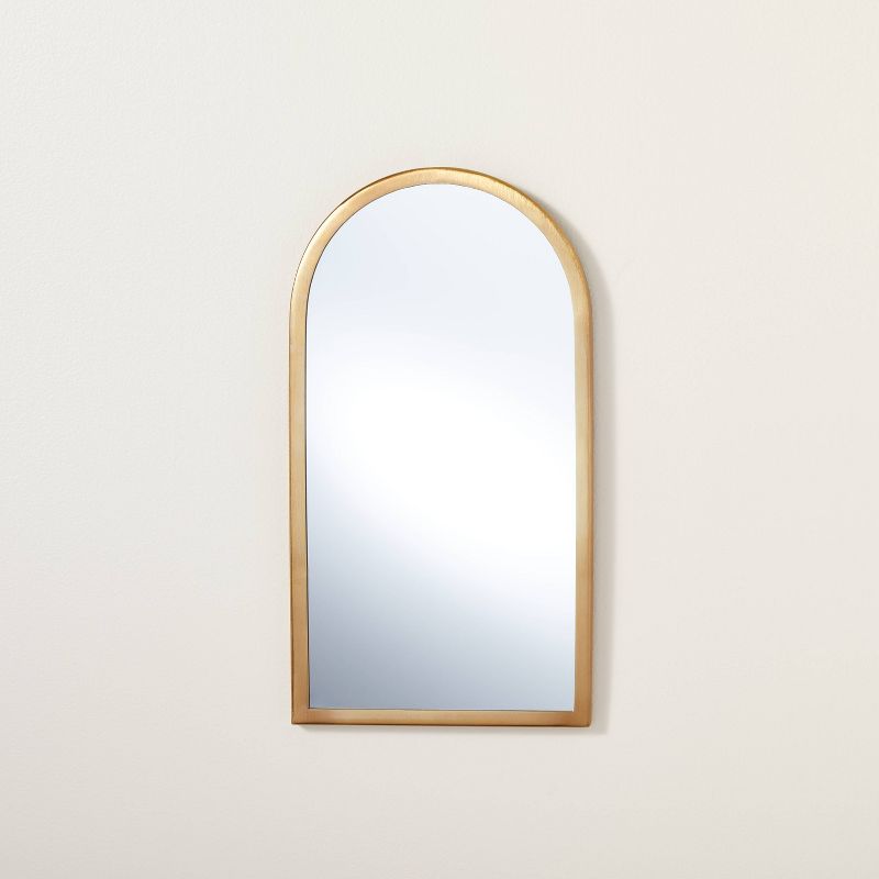 Arched 8&#34;x16&#34; Metal Frame Wall Mirror Brass Finish - Hearth &#38; Hand&#8482; with Magnolia, 1 of 11