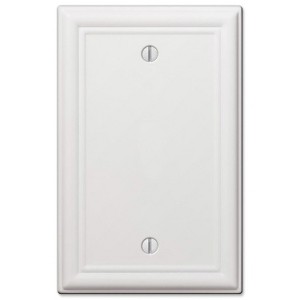 Amerelle Chelsea White 1 gang Stamped Steel Blank Wall Plate 1 pk - 1 of 1