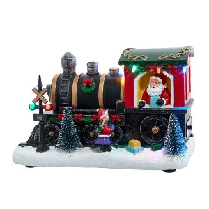 Kurt Adler 5.3-Inch Battery Operated Lighted Musical Santa Train Table Piece - 1 of 4