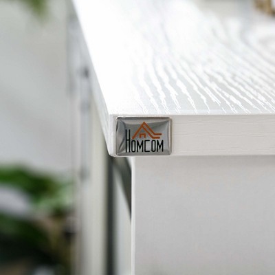 Farmhouse Chic White Kitchen Buffet Cabinet with Sliding Barn Door