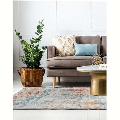 Ivory Elegance 9' x 12' Abstract Synthetic Area Rug