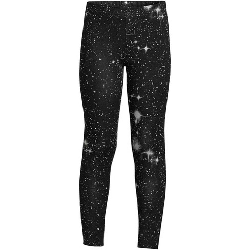 Lands' End Girls Plus Tough Cotton Leggings - large plus - Black Galaxy  Print