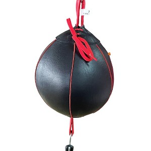 Amber Fight Gear Leather Double End Bag – With Bungee Cords for Boxing, MMA, Muay Thai, Reflex & Speed Training, Floor to Ceiling. - 1 of 1