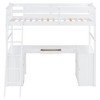 NicBex Full Size Loft Bunk Bed with Desk, Modern Wooden Bed Frame with Storage Shelves, Ladder and Guardrail for Bedroom - 4 of 4