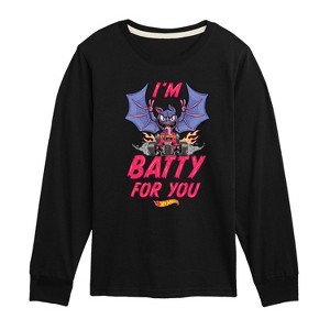 Boys' - Hot Wheels - Halloween I'm Batty For You Long Sleeve Graphic T-Shirt - 1 of 4