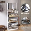 ZHUTA Shoe Cabinet flip, with Small Mirror Edge Gap, Mirror Shoe Cabinet storage, 3 Flip Drawers, for Entryway Bathroom Bedroom - 2 of 4