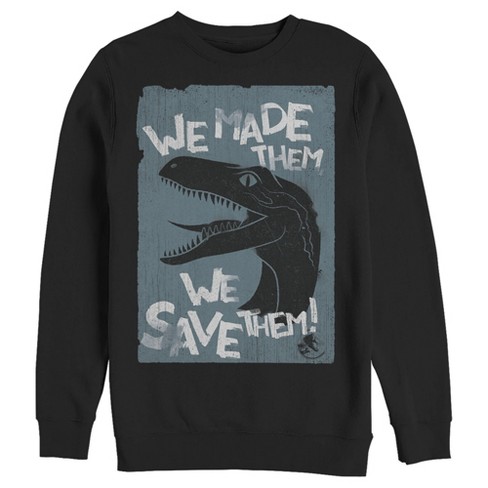 Men's Jurassic World We Save Them Sweatshirt - Black - Medium : Target