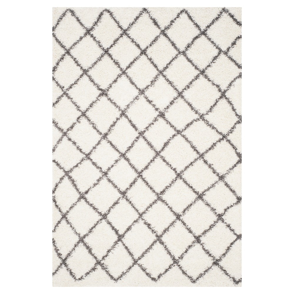 Ivory/Dark Gray Geometric Loomed Area Rug - (6'x9') - Safavieh