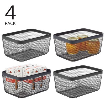 Metal Mesh Pantry Basket for Kitchen Storage