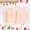 Unique Bargains Rectangle Metal Chain Paper Flower Gift Bags with Handle 12 Pcs - 2 of 4