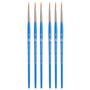 Princeton Select Artiste Round Brush, Synthetic Bristles, Short Handle Mixed Media Paintbrush, Jewel Blue, Size 2, Pack of 6 - 1 of 4