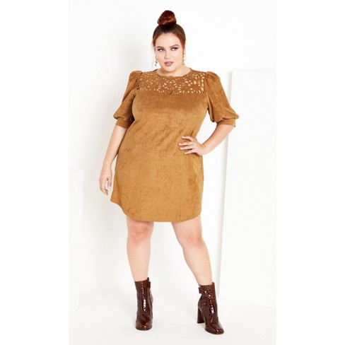City Chic  Women's Plus Size Dress Whitney - Caramel - 22w : Target