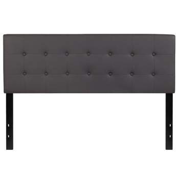 Emma And Oliver Button Tufted Upholstered Queen Size Headboard In Black ...