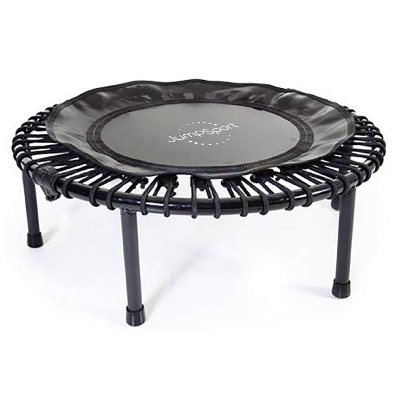 JumpSport 230F Folding Indoor Home Cardio Fitness Rebounder Durable Exercise Mini Trampoline with Premium Bungees, Workout DVD, and is Safe and Sturdy, 1 of 8