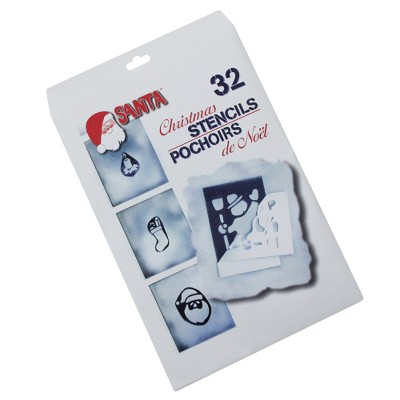  Northlight Pack of 32 White Santa Claus Christmas Art Stencils 
