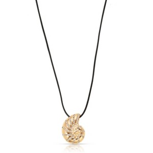 Nautilus Shell Pendant Black Cord Necklace - Ettika - 1 of 4