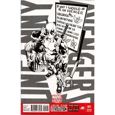 Uncanny Avengers 1 Variant Incentive Sketch Cover Comic Book Deadpool Call Me Maybe