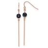 Chisel Stainless Steel Polished Rose IP-plated with Snowflake Stone Dangle Earrings - 2 of 4