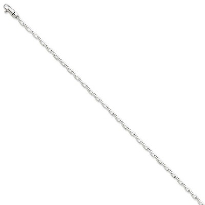 Black Bow Jewelry 14k White Gold, 2.75mm Fancy Link Chain Bracelet