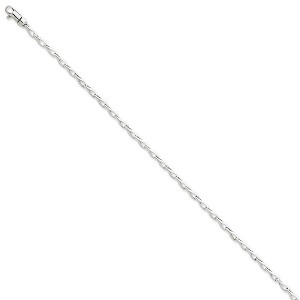 Black Bow Jewelry 14k White Gold, 2.75mm Fancy Link Chain Bracelet - 1 of 4
