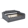 PAGED Twin Size Upholstered Daybed Wooden Bed Frame with Adjustable Trundle for Bedroom and Living Room - 4 of 4