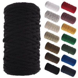 John Bead 4mm Black Braided Macrame Cord, 70yds - 1 of 4