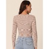 Seta T Women's Casual Long Sleeve Stripe Knitted Fashion Butterfly Sweater Cardigan - 4 of 4