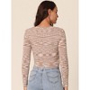 Seta T Women's Casual Long Sleeve Stripe Knitted Fashion Butterfly Sweater Cardigan - image 4 of 4