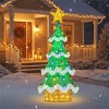 Angel Sar 5.2ft Lighted Christmas Tree with 34 Strawberry Bulbs, IP44 Waterproof Outdoor/Indoor LED Tree with Star Topper, Green & Yellow - 2 of 4