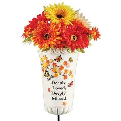 Custom Photo Greatly Loved, Deeply Missed - Memorial Personalized Custom Home Decor Flower Vase - Sympathy Gift For Family Members